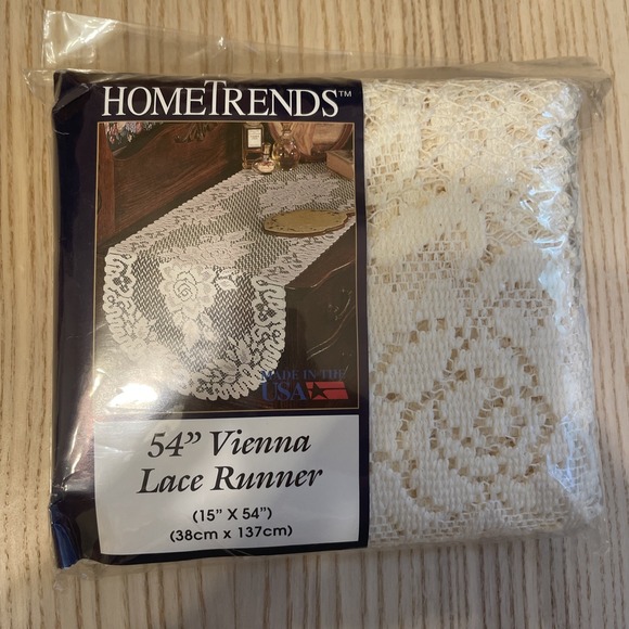 HomeTrends Other - Home Trends 54" Vienna Lace Runner Ivory Made In The USA
